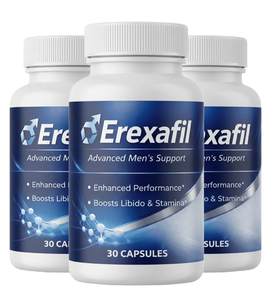 Erexafil once-daily men's vitality supplement with 30 capsules per bottle supporting drive, energy and circulation